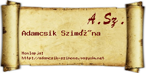 Adamcsik Szimóna névjegykártya